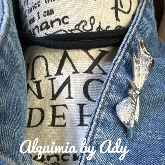 Silver vintage bow brooch and medallion black rope necklace choker - Picture 1 of 3